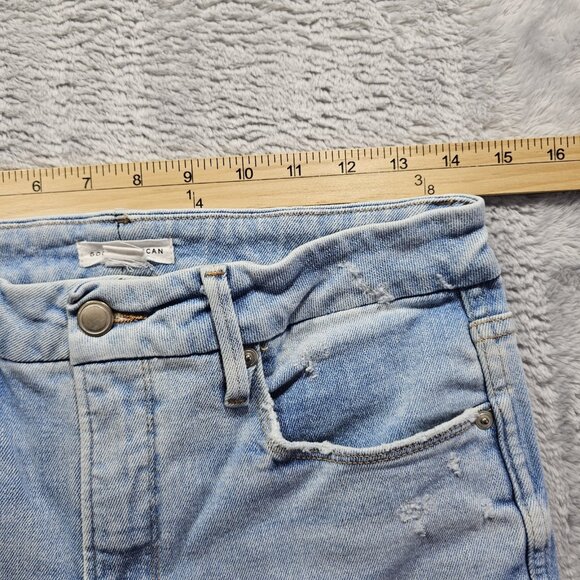 Good American Jeans Womens 8/29 Blue Curve Straight Stretch High Rise Destroyed - Picture 8 of 11